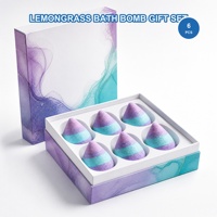 Bombe de bain effervescente à la citronnelle OEM ODM 80g, étiquette privée personnalisée, hydratante, adoucissante, coffret cadeau spa
