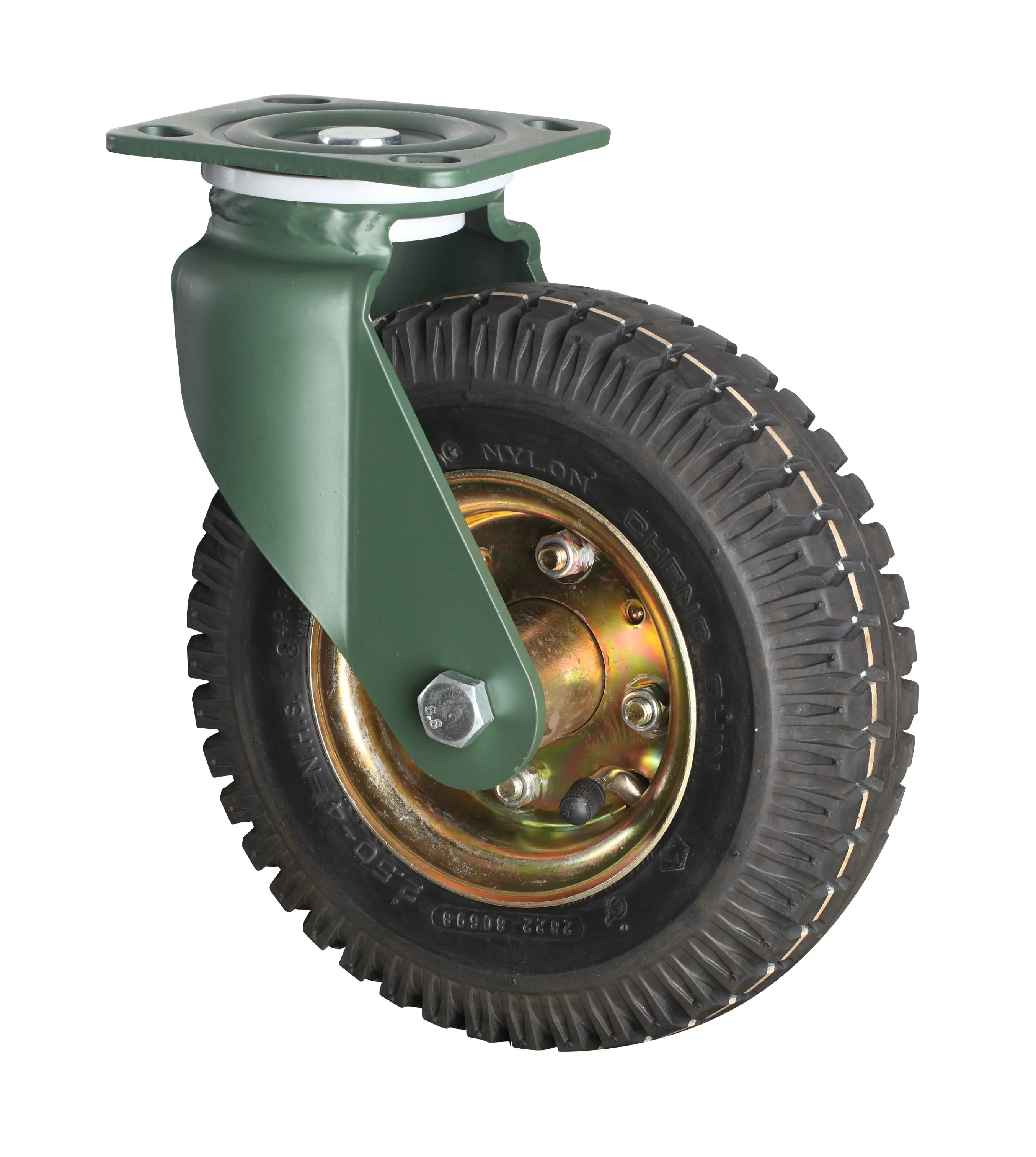 YTOP 8 pulgadas 10 pulgadas rueda de goma negra ruedas giratorias fijas con neumáticos rueda inflable