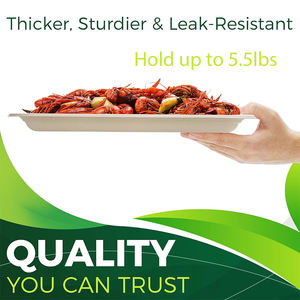 Plateaux carrés jetables extra larges <span class=keywords><strong>de</strong></span> 14 pouces, assiettes à <span class=keywords><strong>plateau</strong></span> robustes, écrevisses, <span class=keywords><strong>homard</strong></span>, dessert, fruits <span class=keywords><strong>de</strong></span> <span class=keywords><strong>mer</strong></span>, cuisson au barbecue, fête - Product Image 5