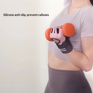 Gants d'entraînement respirants en silicone rembourrés avec support pour les poignets, gants de musculation antidérapants à demi-doigts pour la gym - Product Image 5