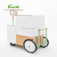 Mini chariot à bonbons Mobile en bois, avec poignée et pegboard pour sucettes et glaces