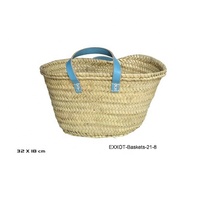 EXXOT DESIGN Özel Logo MA Fas Çift Saplı Doum Sepetleri Doğal Desen Orta Boy 30-50cm Promosyon Çantaları %100 Kontrol