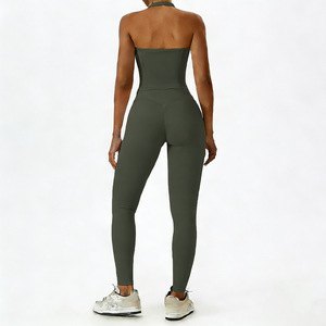 Ropa <span class=keywords><strong>de</strong></span> Gimnasio para Mujer, Conjunto <span class=keywords><strong>de</strong></span> 2 Piezas, Sujetador Deportivo Halter, Leggings Levanta Glúteos, Sensación <span class=keywords><strong>de</strong></span> Segunda Piel, Transpirable, Ropa Deportiva para Entrenamiento - Product Image 2
