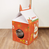 Nid de chat en papier ondulé en forme de boisson au lait MEOW LOVE PET