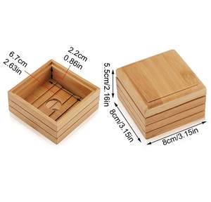 Jabonera Cuadrada Ecológica de Bambú con Tapa, Jabonera de Bambú Hecha a Mano - Product Image 6