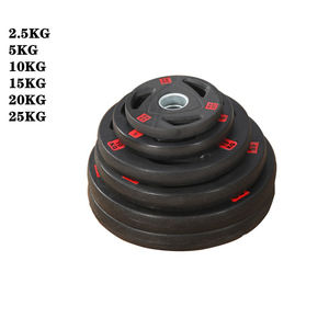 5-25kg 100lbs 무료 웨이트 플레이트 체육관 코팅 고무 바벨 체육관 장비 범퍼 플레이트 - Product Image 4