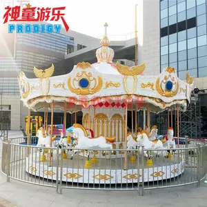 Fairground Carousel Amusement Park Equipment 16 Seat Luxury Mechanical Carousel Horse Ride For Sale