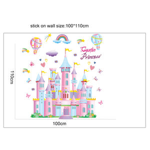 Adesivo da parete creativo del fumetto palloncini del castello rosa decor <span class=keywords><strong>adesivi</strong></span> per la stanza della ragazza carina - Product Image 6