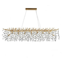Lustre en cristal moderne et créatif en forme d'arbre de 100 cm de long pour hall d'hôtel, chambre, salon, villa, maison