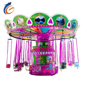Jogo de carnaval 24 assentos para crianças, equipamento de playground ao ar livre para frutas e melões, cadeira giratória para parque de diversões, pipa voadora