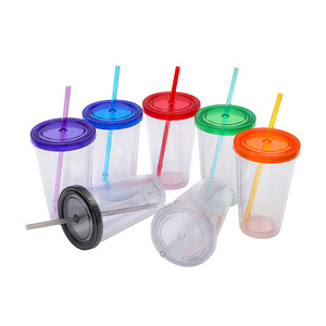 24Oz Transparent Double Wall Straw Cup With Lid For Travel And Outdoor Use - Product Image 4