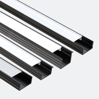 Bande lumineuse à Led en Aluminium, profilé en acier inoxydable, pour vitrine, garde-robe, 3030 noir, 20mm, 3m, 12mm