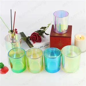 Iridescent di vetro vuota tumbler tazze di candela votive tealight titolare