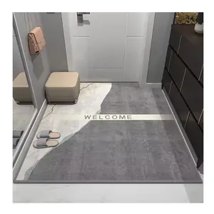 Light Luxury Minimalist Style Water Absorbing Anti Slip 3D Carpets Home Decoration Diatomaceous Mud Material Doormats Area Rugs