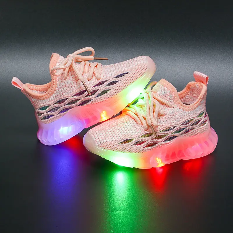 2023 Children's Casual Shoes Kids Hot Sale LED Light Shine Sport Shoes New Fashion Custom Size