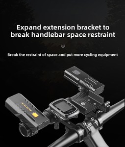 Support de vélo 5-en-1 avec logo personnalisé, phare LED 1200Lm, batterie externe 10000mAh, support de téléphone et support de montre - Product Image 4