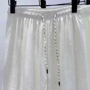 <span class=keywords><strong>Pantalon</strong></span> large en soie glacée respirant multi-styles pour <span class=keywords><strong>femme</strong></span>, décontracté, pour la maison, en <span class=keywords><strong>polyester</strong></span>, avec cordon de serrage, neuf - Product Image 3