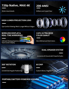 Proyector Yinzam HY300 Pro Max, Mini Proyector Portátil HD con Batería, WiFi 6, Enfoque Automático, Proyector Inteligente HY 300 Pro - Product Image 6