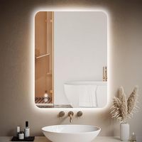 Ensemble de miroirs muraux rectangulaires intelligents antidumping à LED Éclairage éclairé anti-buée Indice IP44 pour les projets d'hôtels de salle de bains