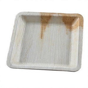 Assiettes jetables en bois écologiques durables avec gravure et support pour fêtes et utilisation en extérieur 6,5 x 6,5 pouces PALM PLATE - Product Image 2