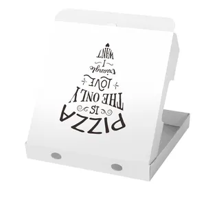 Kundendefinierte Pizza-Schachtel hochwertige praktische weiße Pizza-Schachteln mit Logo-Träger für Pizzaverpackungen farbiges Design Verpackung