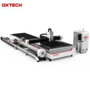DXTECH mesin pemotong laser 3KW, 1530 pemotong laser serat untuk potong pipa SS