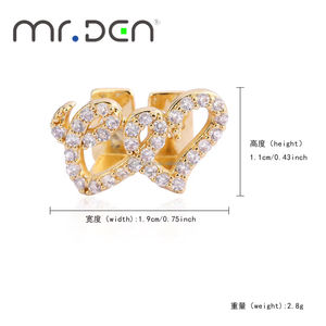 Griglia Dentale Mr.Den in Ottone con Zirconio Placcato Oro 14K con Diamanti per Uso Quotidiano Gioiello per Denti Certificato CE - Product Image 4