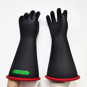 Grosir sarung tangan las terisolasi kulit voltase tinggi untuk menangani listrik 26,5 KV