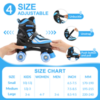 Patins à roulettes quad à taille réglable et à roulettes doubles, très populaires, en vente