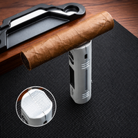 Logo Personnalisé Hygromètre Numérique Professionnel Cigare 110mm Moniteur d'Humidité LCD avec Support à Cigare