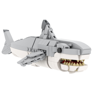 Jouets de construction MOC pour enfants, animaux de la ferme, requin blanc Carcharodon Carsharias, jouets de construction DIY, <span class=keywords><strong>MOC3041</strong></span> - Product Image 1