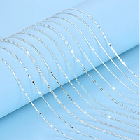 Livraison Gratuite Prix de Gros Chaîne en Argent Sterling 925 Boîte Ovale Torsadée Serpent Vague Étoilée