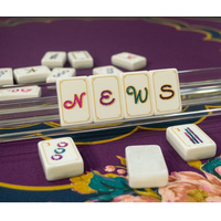 Jeu de Mahjong Américain Mahjere à Texture Coquille Blanche 160 Pièces avec Joker Inclus – Mahjong Élégant pour Cadeau de Fêtes et Décoration de Fêtes en Intérieur