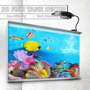 Autocollants rectangulaires écologiques 3D pour fond de poisson Décorations de réservoir d'<span class=keywords><strong>aquarium</strong></span> en plastique de style moderne Emballé dans une boîte - Product Image 2