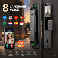 Serrure de porte intelligente Tuya entièrement automatique avec clavier anti-regard indiscret, scanner facial, Wi-Fi et moteur silencieux pour porte d'entrée