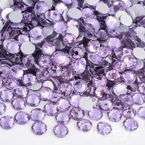 Rhinestones Oleeya Wholesale SS3-SS30 Heliotrope Crystal Stones Non Hotfix Strass Purple Series Flatback Glass Rhinestones For Craft