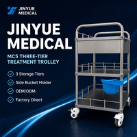 Chariot médical en acier inoxydable 304 avec tiroirs silencieux et barrière de sécurité, idéal pour les hôpitaux – Vente directe en gros