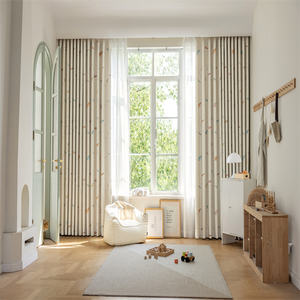 Venta al por mayor de fábrica Avión de dibujos animados Cortinas impresas digitales Cortinas impresas listas para habitaciones de niños y niñas - Product Image 2