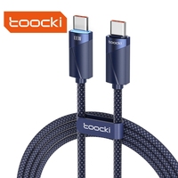 Câble USB-C Toocki de haute qualité et durable 100W en alliage d'aluminium + TPE + fil tressé en nylon anti-emmêlement 5A pour ordinateur et écouteurs