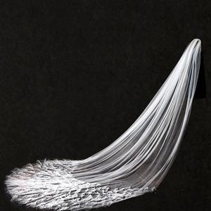 حجاب زفاف هندي طويل مع ريش, حجاب زفاف على شكل رأس العروس من ماركة شيرفيليس VE336 - Product Image 1