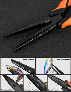 <span class=keywords><strong>Pince</strong></span> de pêche en acier au carbone de 9 pouces avec poignée TPR, coupe-<span class=keywords><strong>ligne</strong></span>, ouvre-anneau et cordon de sécurité – Vente directe usine pour eau salée et eau douce - Product Image 2