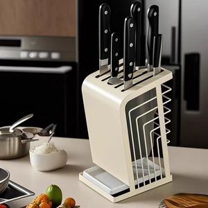 Stainless Steel Knife Holder Magnetic Knife Rack 7 Pcs Kitchen Storage Organizer For Knives Countertop Use - Product Image 2
