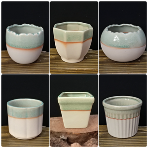 Pots à succulentes en céramique Evergreenwrap Crackle Glaze, petits, respirants, mini-jardinières pour balcon et bureau, soldes - Product Image 2
