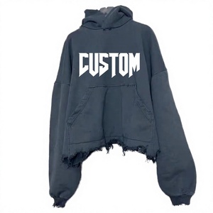 เสื้อฮู้ดดี้โอเวอร์ไซส์ผ้าฝ้าย 100% สำหรับผู้ชาย สั่งทำได้ พร้อมขายส่ง เสื้อฮู้ดดี้สไตล์วินเทจเท่ๆ แฟชั่น Y2K ผ้าหนานุ่ม - Product Image 1