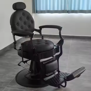 Luxury Retro Salon Hairdressing <b>Barber</b> <b>Chair</b> Hydraulic Hair Cutting Reclining Grooming Massage Leather Furniture for Gym Use - Product Image 4