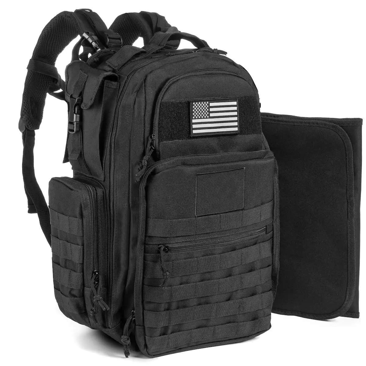 Custom Large Capacity Waterproof Polyester Dad Daddy Man Diaper Bag Tactical Gear Baby Diaper Backpack With Changing Mat