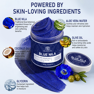 <span class=keywords><strong>Savon</strong></span> fouetté traditionnel marocain à la poudre <span class=keywords><strong>de</strong></span> Nila bleue, exfoliant, nettoyage en profondeur, extra fort, éclaircissant pour la peau, à l'aloe vera et à la glycérine - Product Image 3