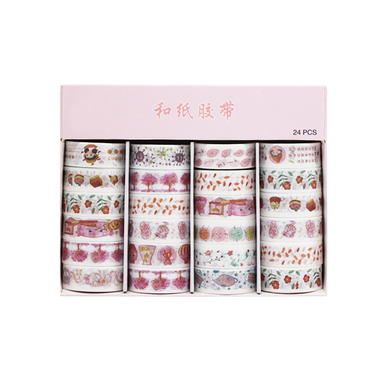 Декоративные товары для творчества для школы и офиса, милые рекламные самоклеящиеся цветные Васи-наклейки на заказ, Маскировочная бумажная лента