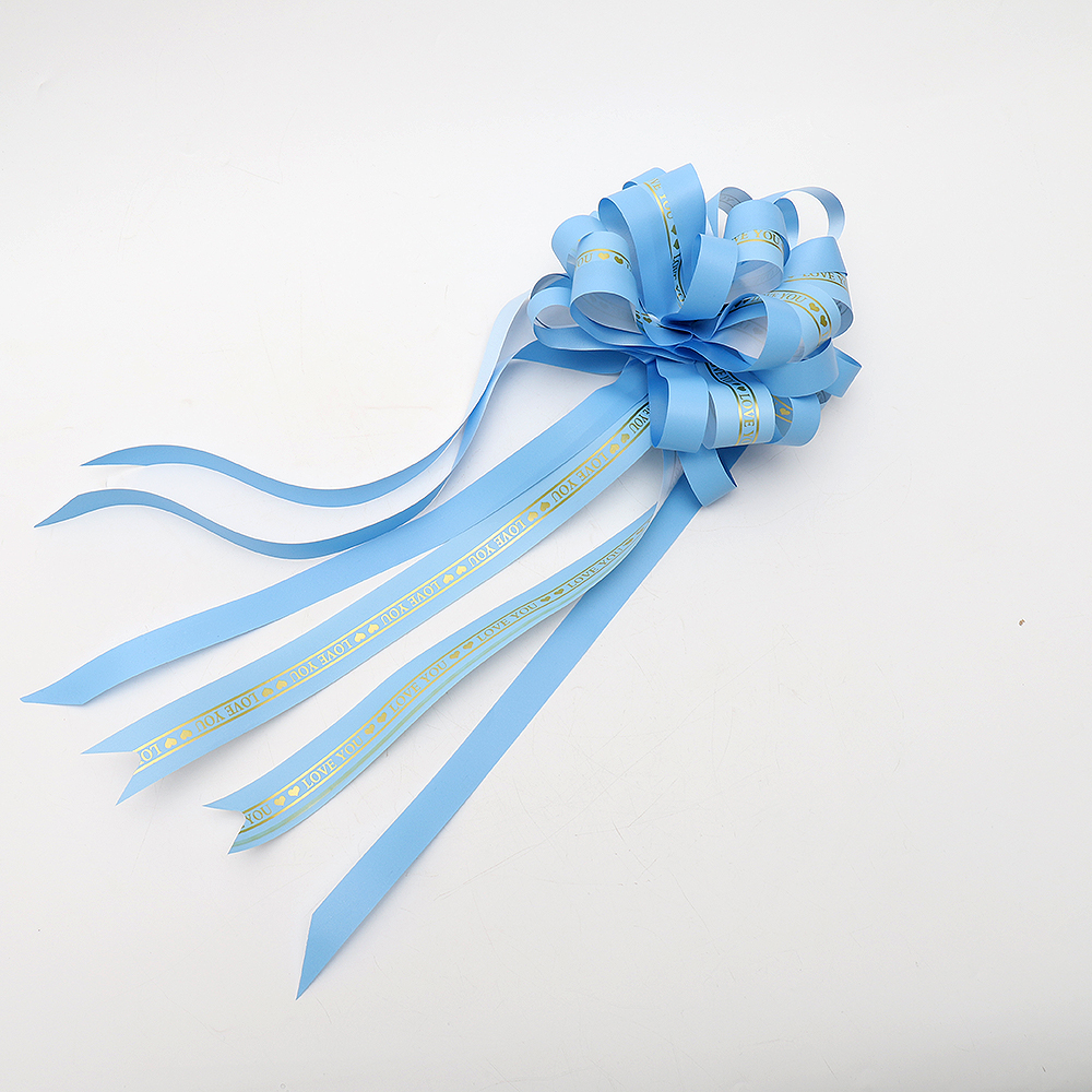 Hot Selling Wedding Christmas Gift Packaging Gold Stamping Solid Color Pull String Ribbon