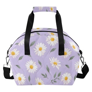 Sac à déjeuner isotherme avec motif de fleurs de marguerite hawaïenne, avec sangle réglable, sacs isothermes personnalisés pour le travail, l'école, les pique-niques et les voyages - Product Image 1